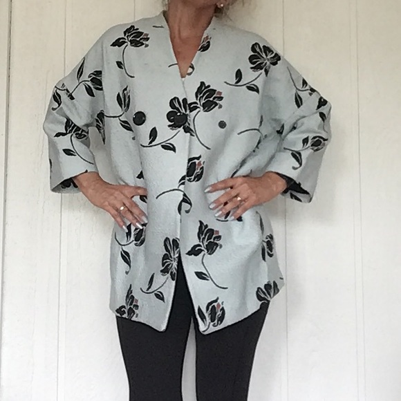 ZARA  BLUE BLACK FLORAL BUBBLE COAT SIZE  XS/SMALL - Picture 8 of 15